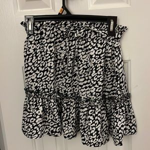 Black Leopard Print Skirt XS